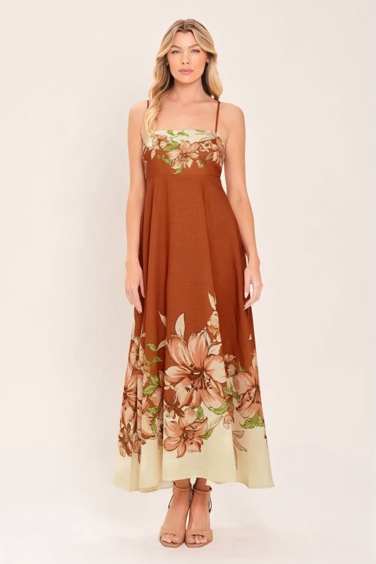 Vestido terracota floral