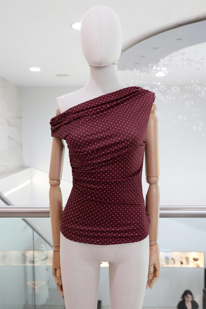Blusa vino polka dots