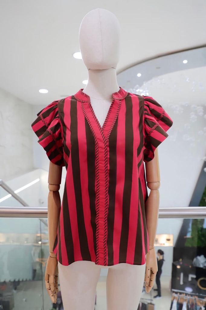 Blusa roja y negro