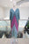 Vestido flecos azul y púrpura