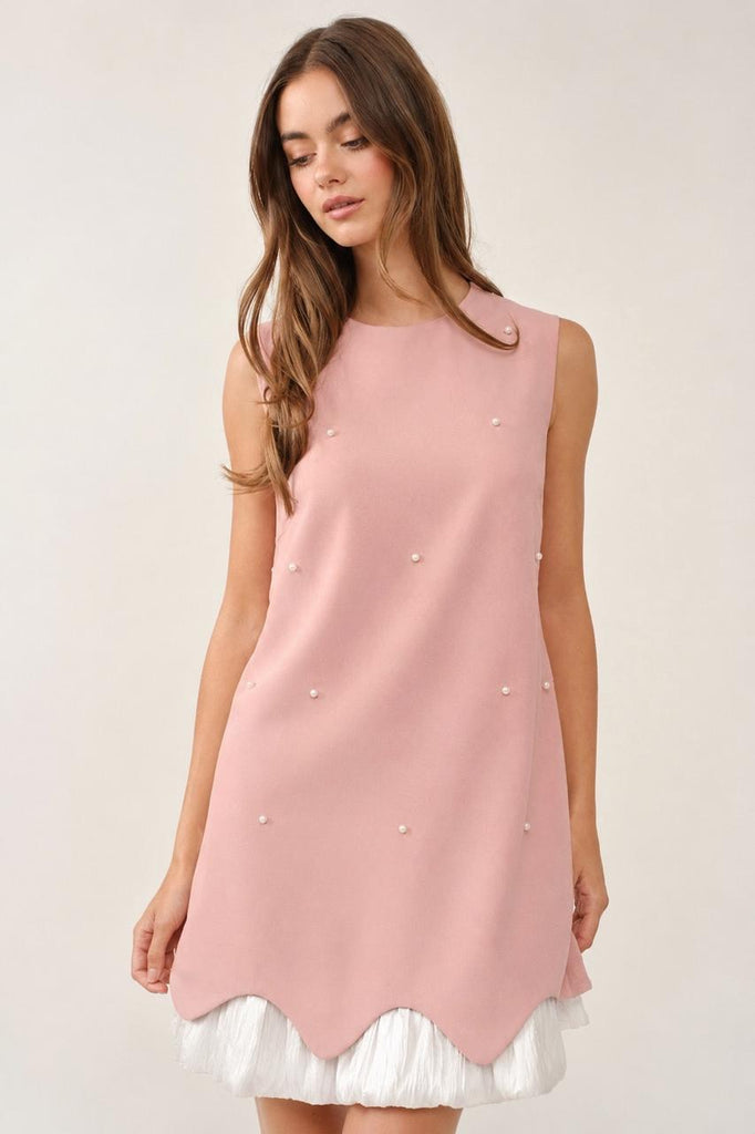 Vestido corto baby pink