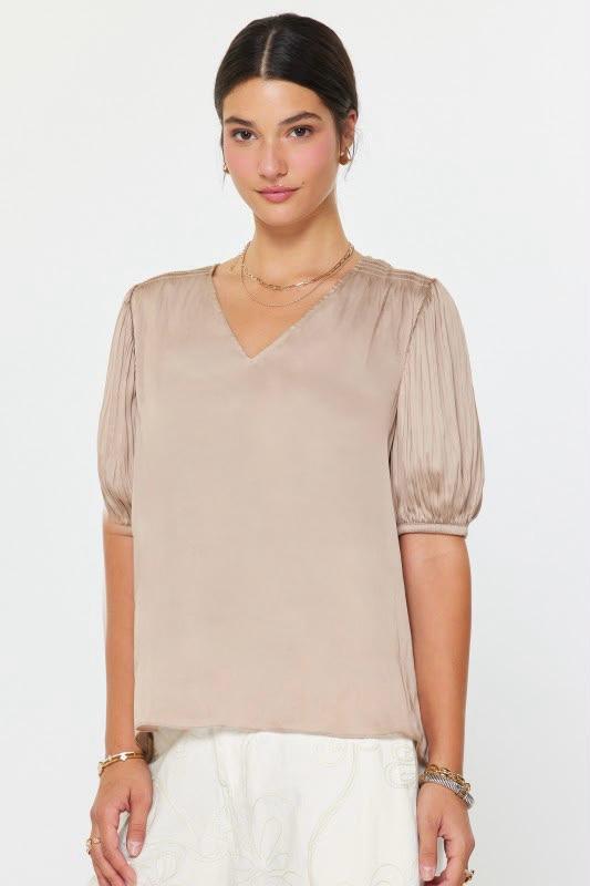 Blusa seda beige