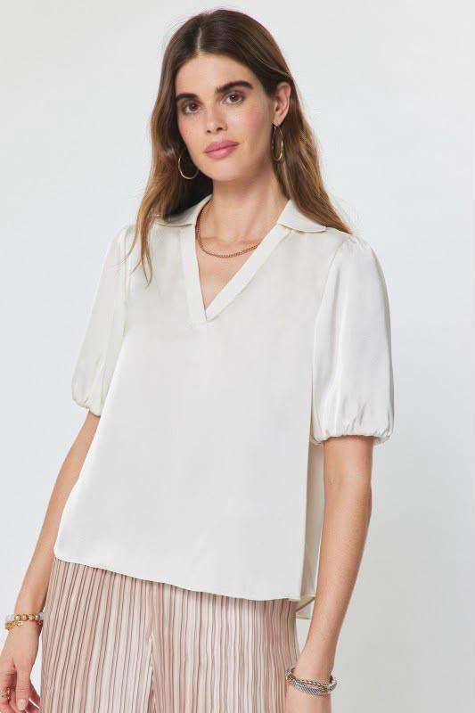 Blusa seda blanca