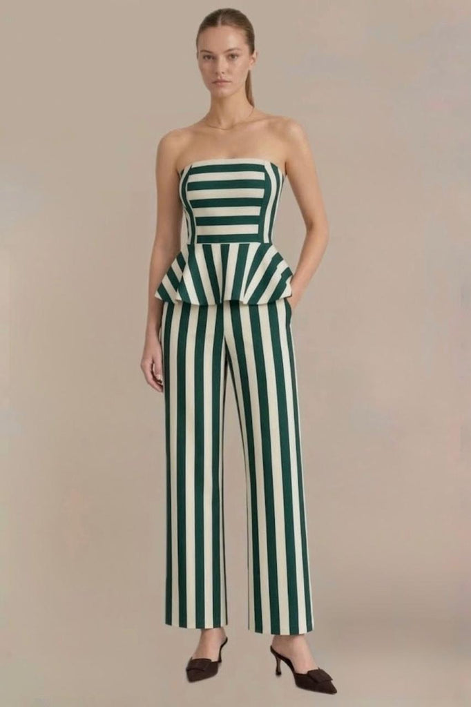 Conjunto rayas verde